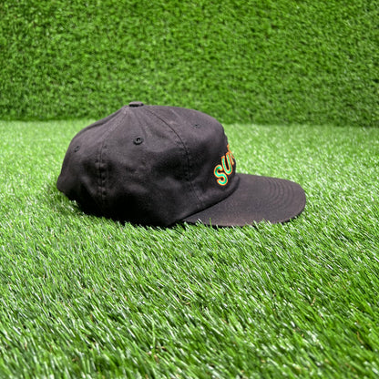 Supreme Black Stepped Arc 6 Panel Hat (2017) One Size USED x15839