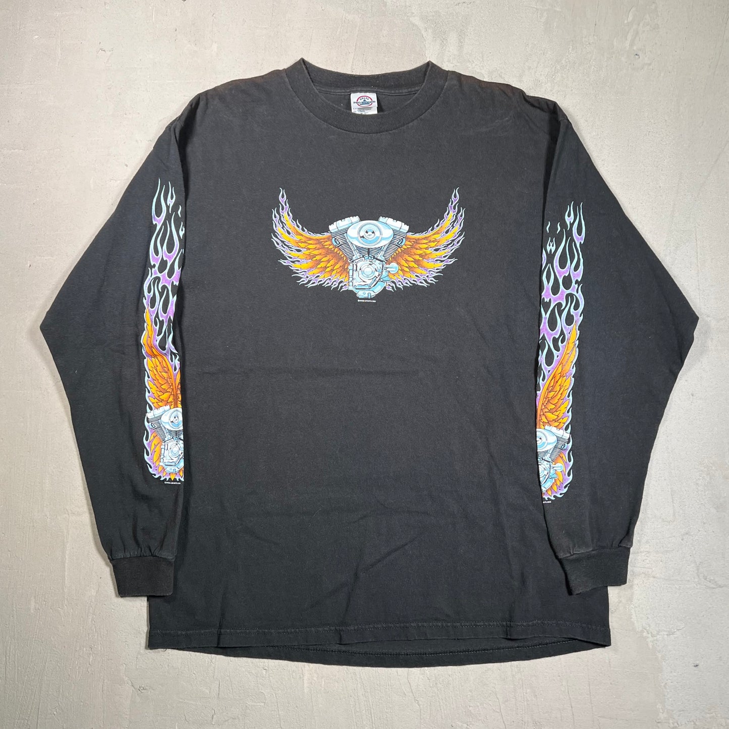 2002 Good Sport Wings Motorcycle Black Longsleeve Size Large USED v19450