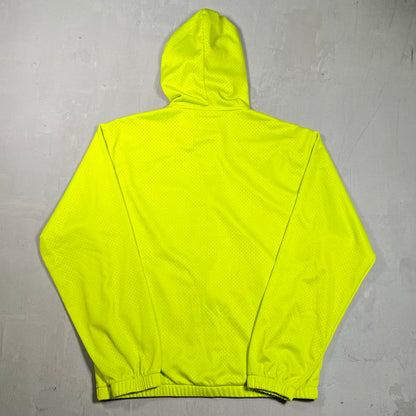 Stussy Athletic Safety Green Mesh Zip Up Hoodie Size Medium USED x18760