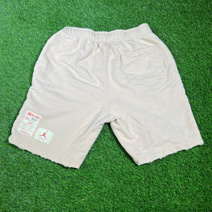 Jordan x Union Cream Sweat Shorts Size Medium USED x14311