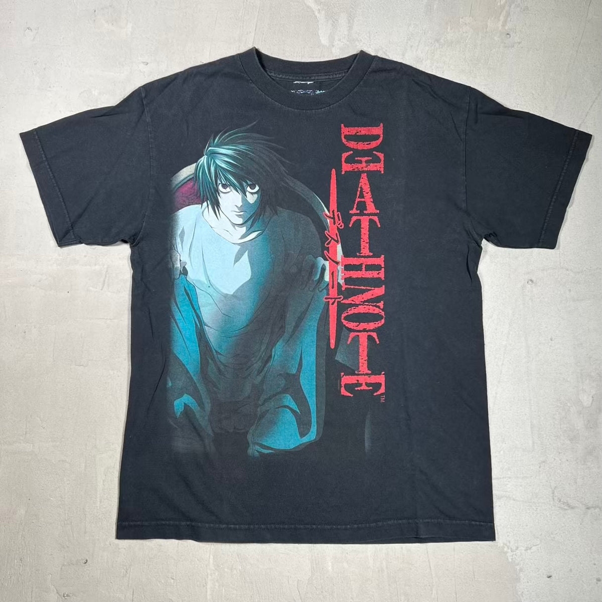 DeathNote Character L Black Tee Size Medium USED v20213