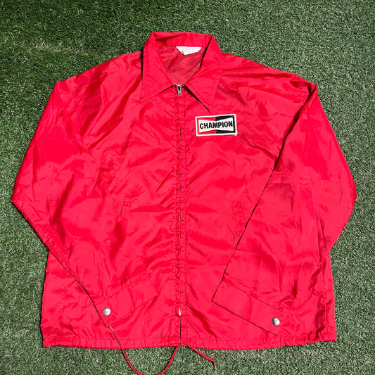 1970s Champions Coach Jacket Red Size Large USED v16093
