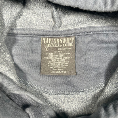 Taylor Swift Eras Tour 2024 Blue Hoodie Size Large USED v17568