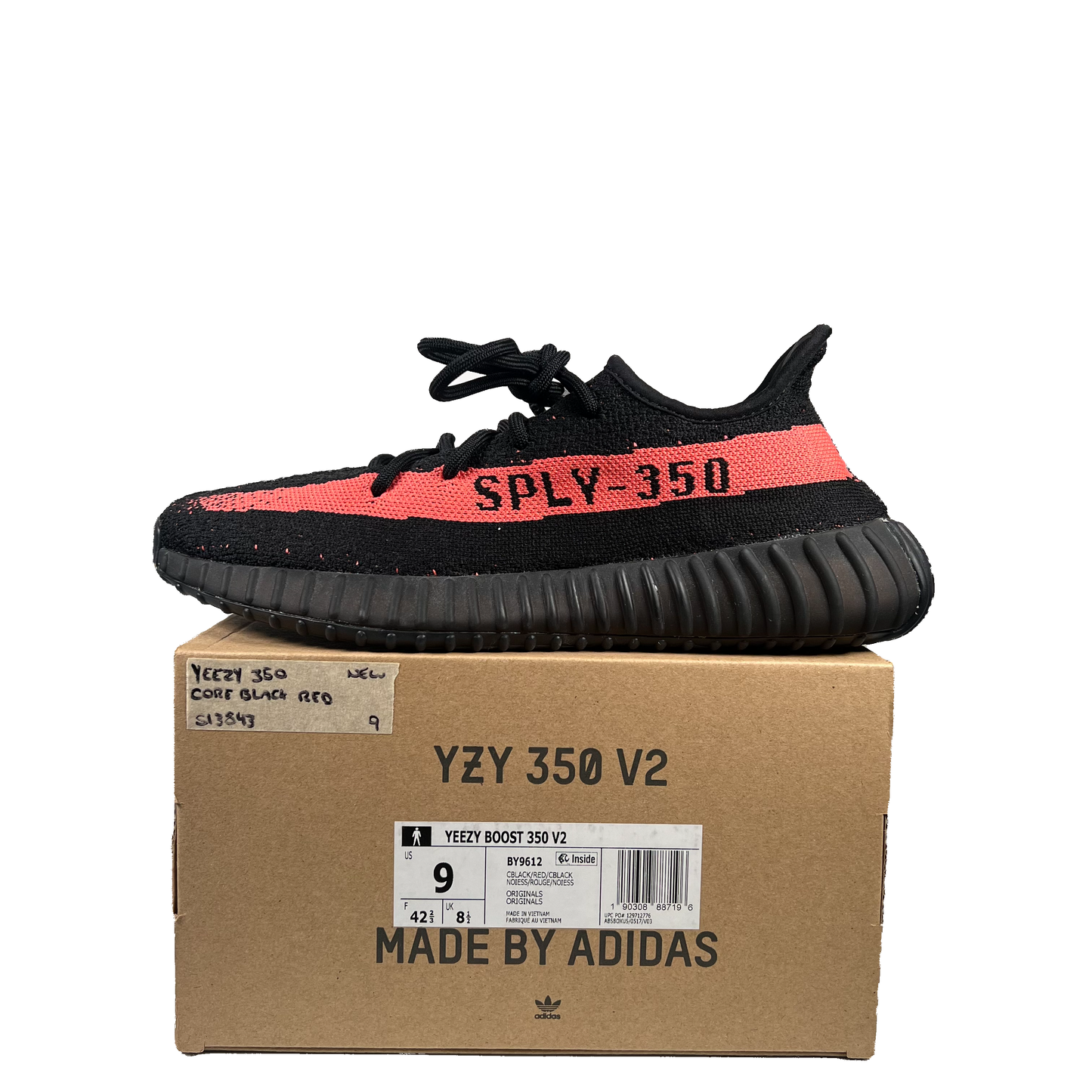 Yeezy 350 Core Black Red Size 9 NEW s13843