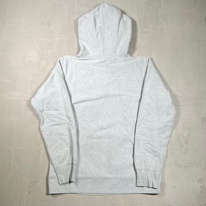 Supreme Small Box Logo Grey on Grey Hoodie Size Medium USED x18498