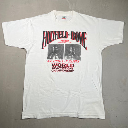 1992 Hollyfield vs Bowe White Tee Size Large USED v19518