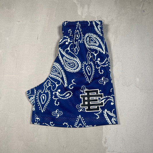 Eric Emanuel Paisley Print Blue Shorts Size Small USED x17190