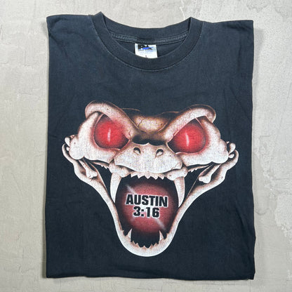 1998 Stone Cold WWF Dont Trust Anybody Black Tee Size Large USED v20152