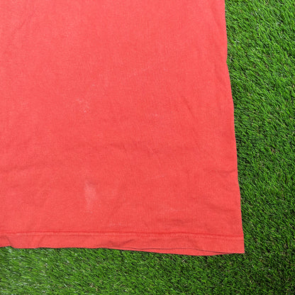 1993 Guess Jeans Red Tee Size XL USED v17303