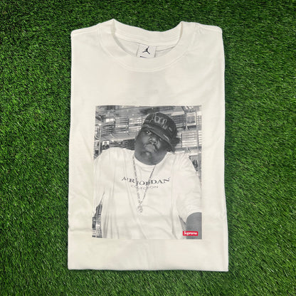 Supreme Jordan Biggie White Tee (2024) Size Medium NEW x16395