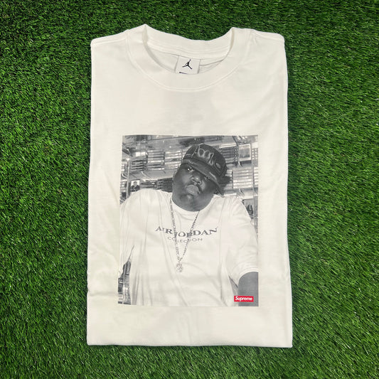 Supreme Jordan Biggie White Tee (2024) Size Medium NEW x16395