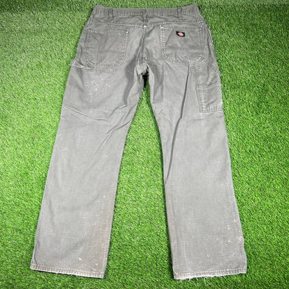 Dickies Relaxed Straight Work Wear Olive Pants Size 36x32 USED v16842