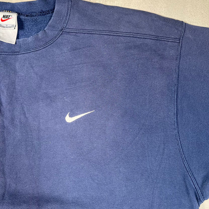 1990s Nike White Tag Navy Crewneck Size XL USED v19075