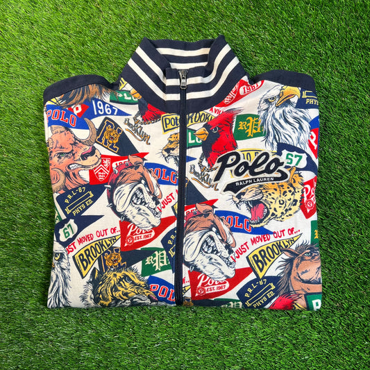 Polo Ralph Lauren AOP "Brooklyn" Track Jacket SIze Large USED v18910