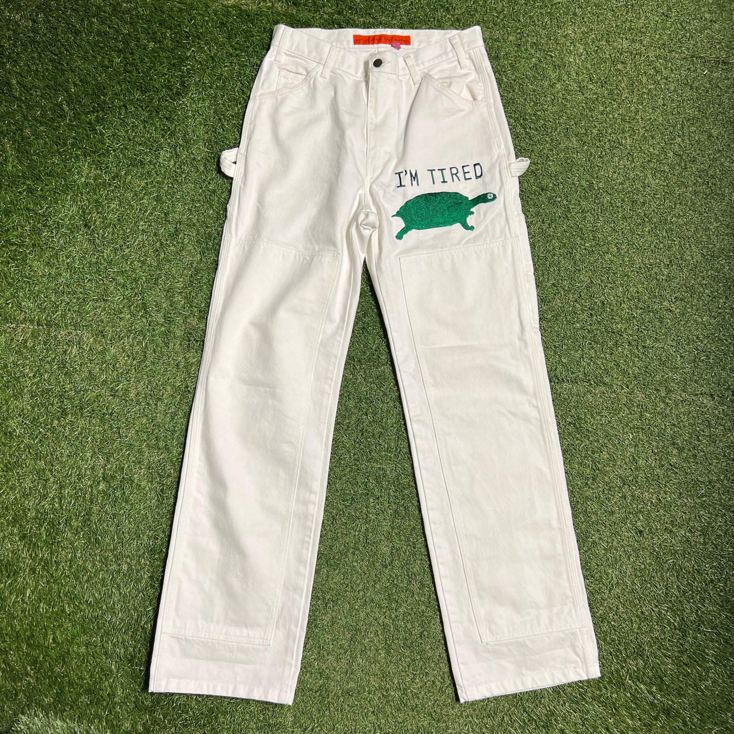CPFM 2022 Im Tired White Double Knee Painters Pants Size 1 (32) USED