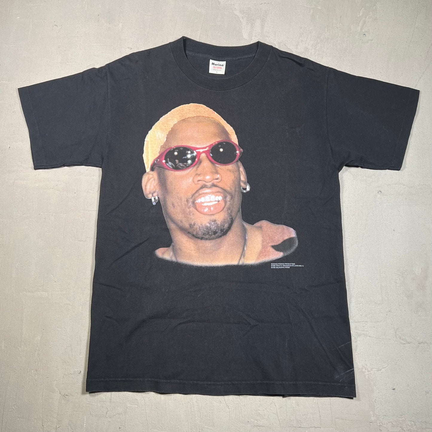1996 Dennis Rodman Todays Trendz Tee Black Size Large VNDS v12076
