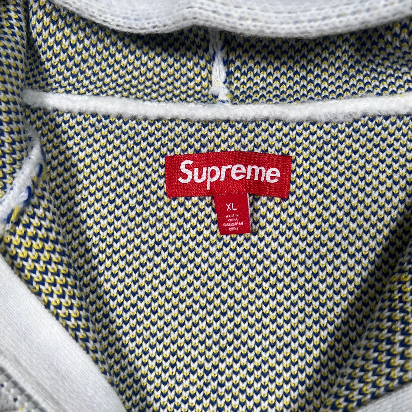 Supreme Accent Brushed Zip Up White Hoodie (2024) Size XL USED x17159