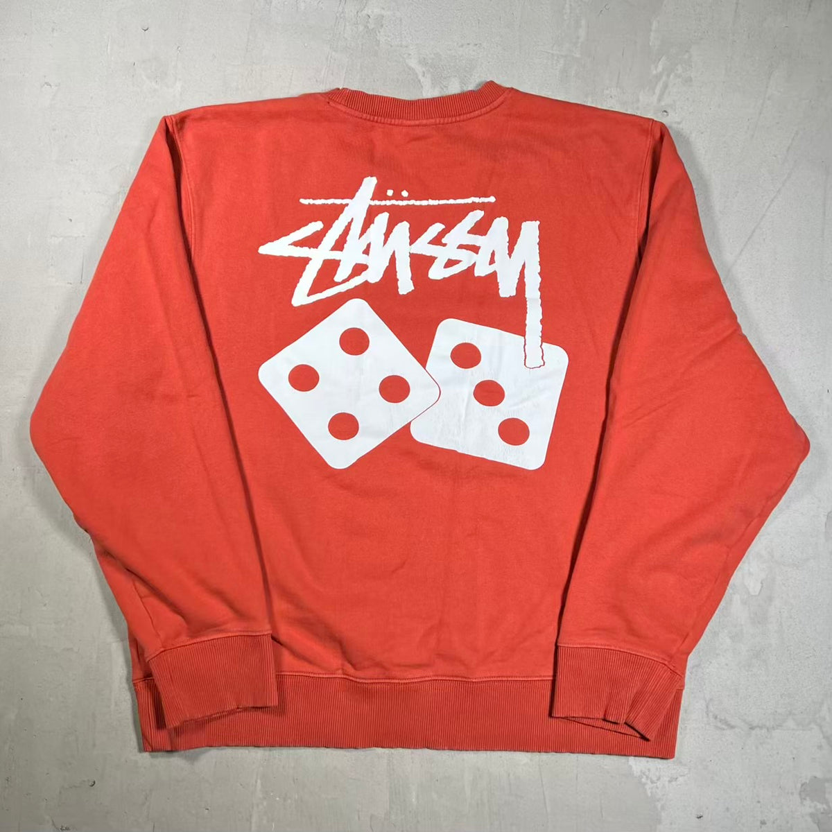 Stussy Dice Burnt Orange Crewneck (2021) Size XL USED x18881