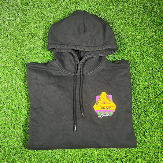 Palace London Black Hoodie Size Large USED x14304