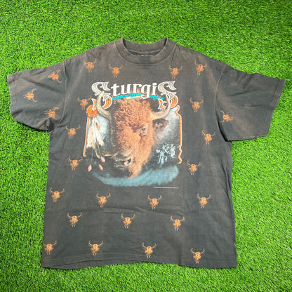 1994 Sturgis Black Hills Rally 3D Emblem AOP Tee Size XL USED v18481