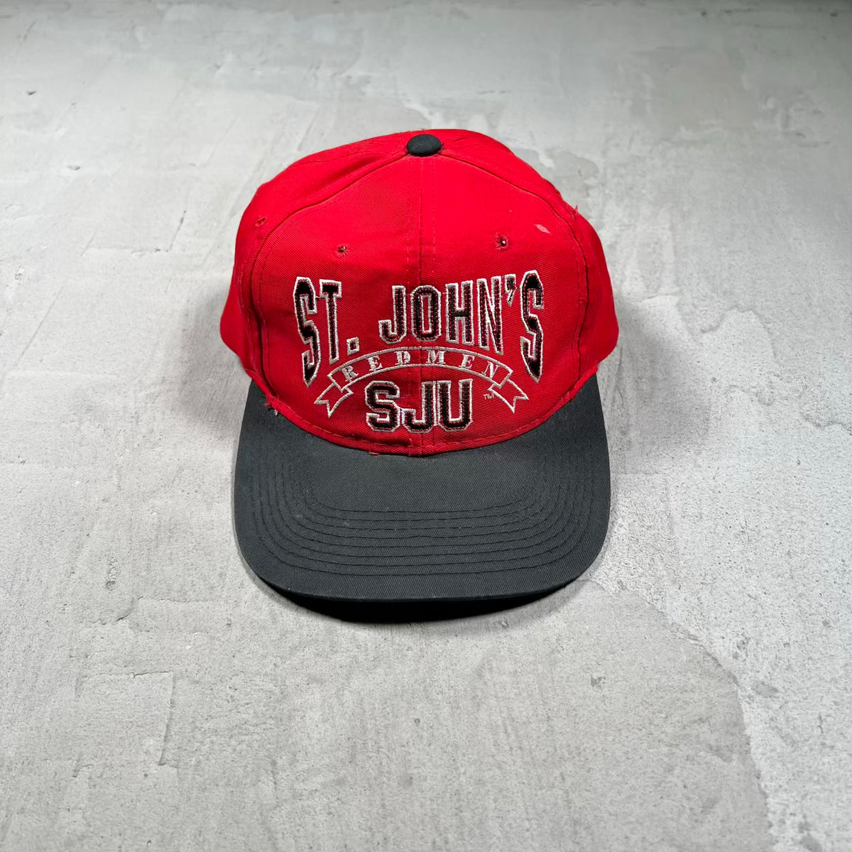 1990s St John's Red/Black Snapback Hat USED v20282