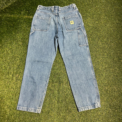 Stussy Workwear Double Knee Blue Denim Jeans Size 31 USED x13785