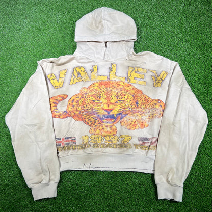 Vale "Vale Sports Division" Tiger Cream Hoodie Size Medium USED x14724