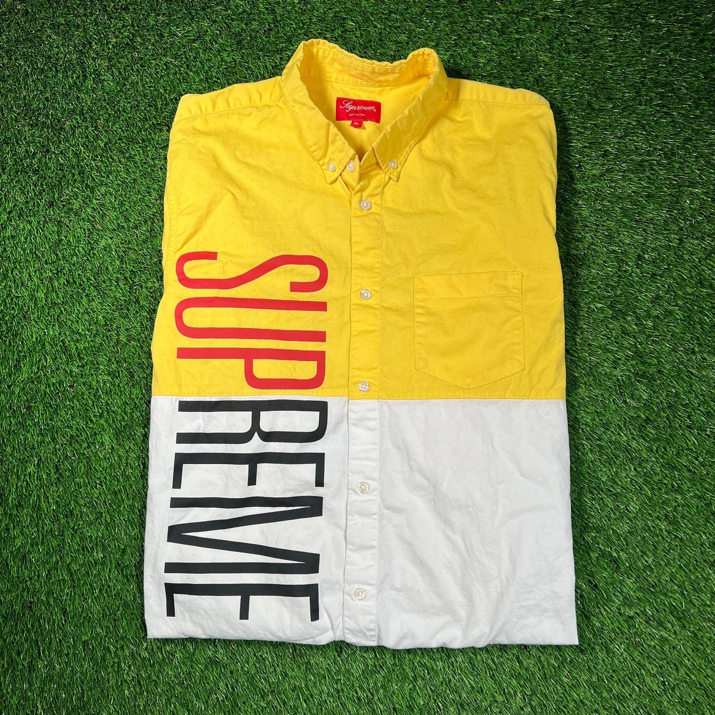 Supreme Competition Shirt Yellow (2014) Size XL USED x16118