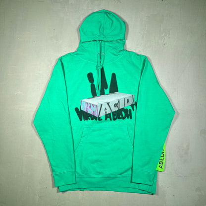 Virgil Alboh ICA Graffiti Green Hoodie Size Medium USED x17163