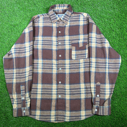 Brother Brother Maroon Plaid Flannel Size Large USED x14800