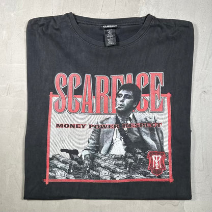 Y2K Scarface "Money Power Respect" Black Tee Size XL USED v20306