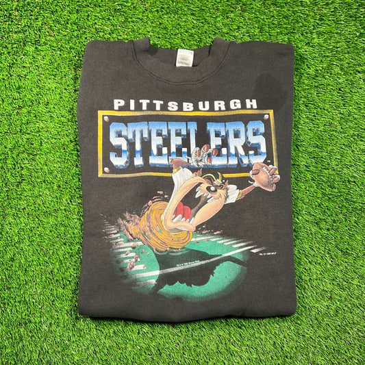 1993 Pittsburgh Steelers Taz Crewneck Size XL USED v18560