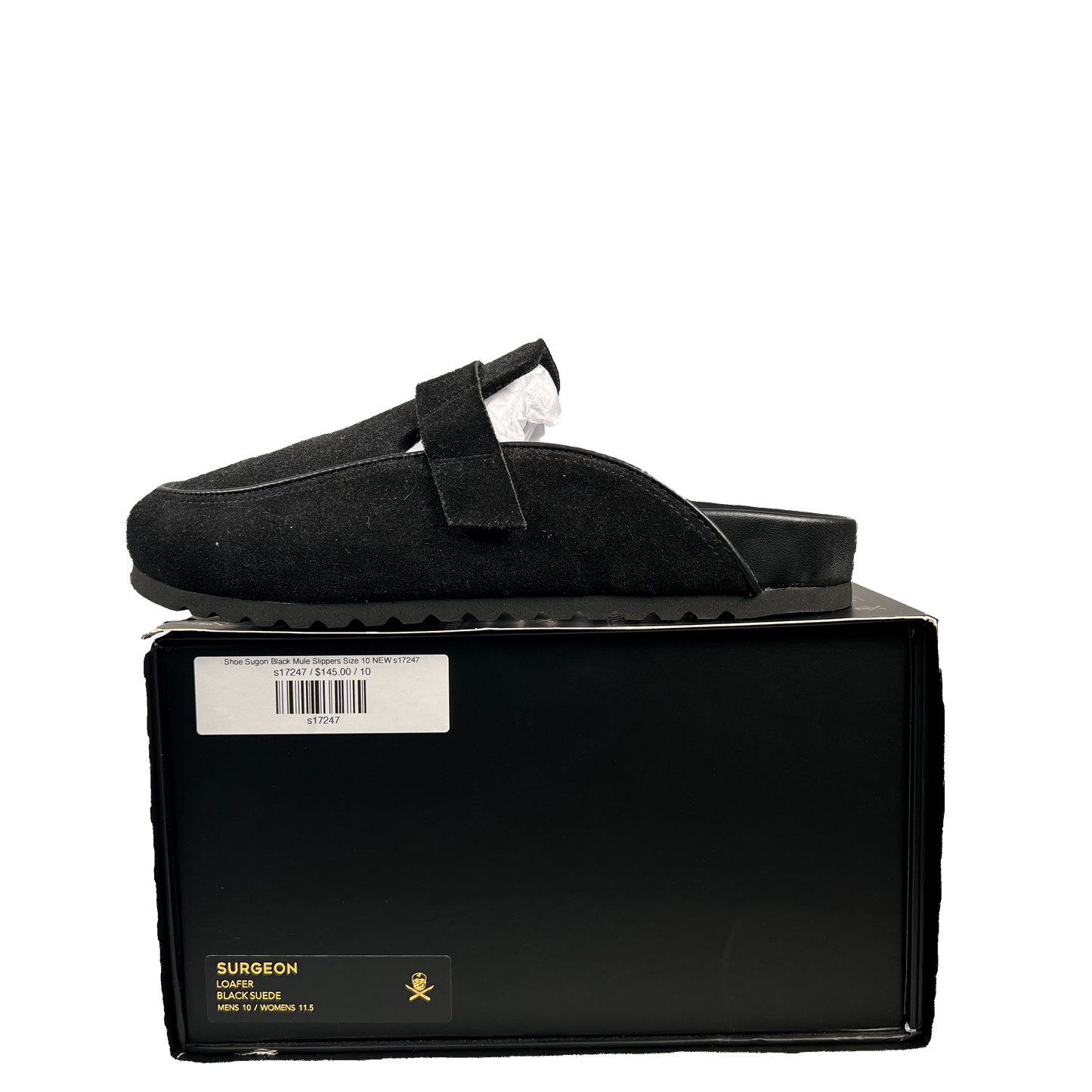Shoe Sugon Black Mule Slippers Size 10 NEW s17247