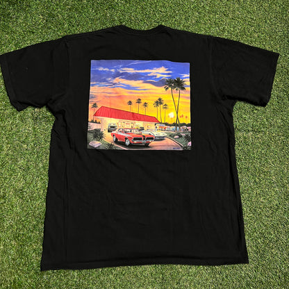 In N Out California Black Tee Size XL USED v15975
