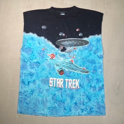 1999 Star Trek Space Ship Tie Dye Sleeveless Size XL USED v19402
