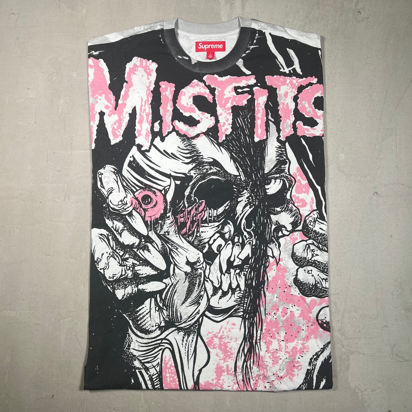 Supreme Misfits AOP Black Tee Size Large NEW x17424