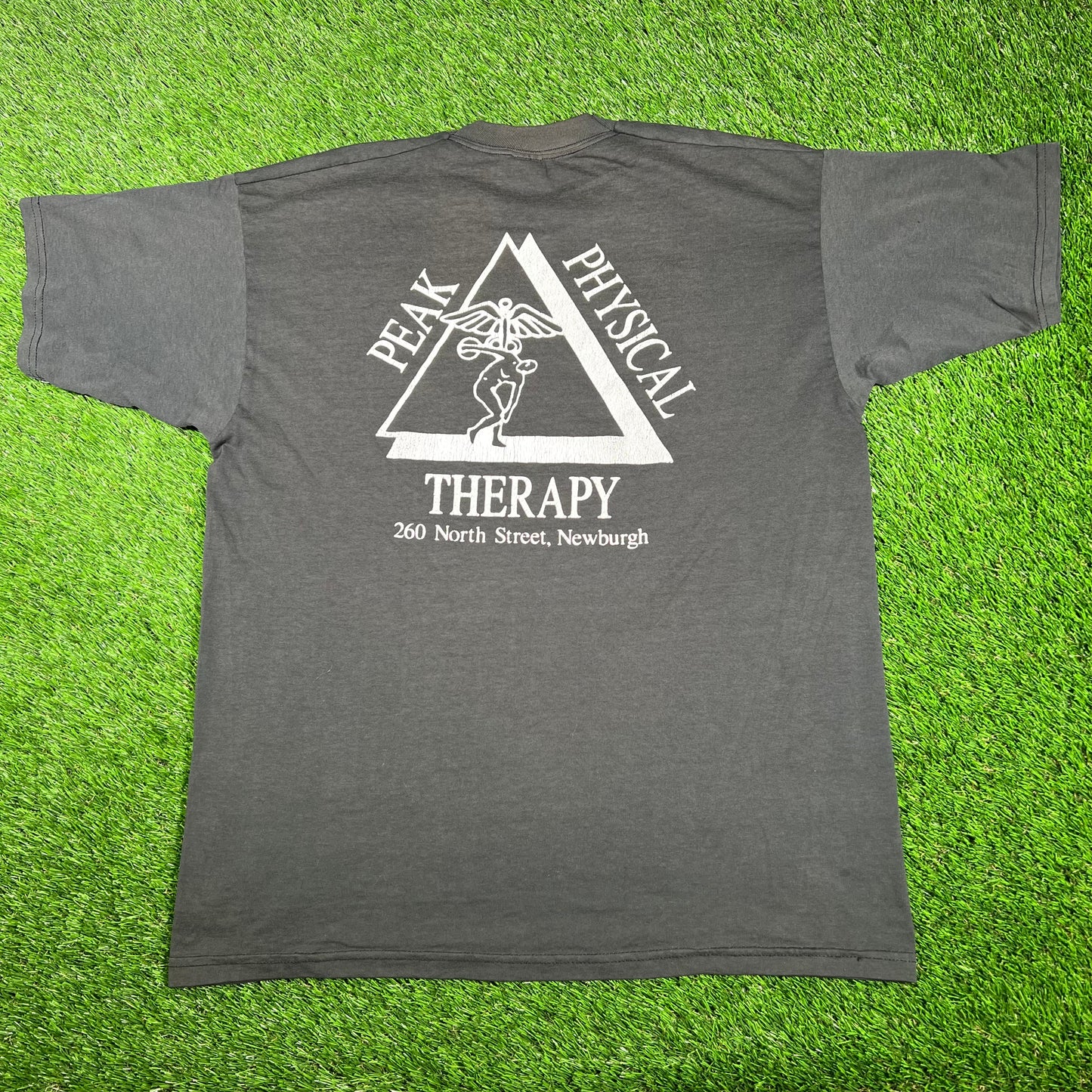 Y2K Peak Physical Therapy Black Tee Size XL USED v17437