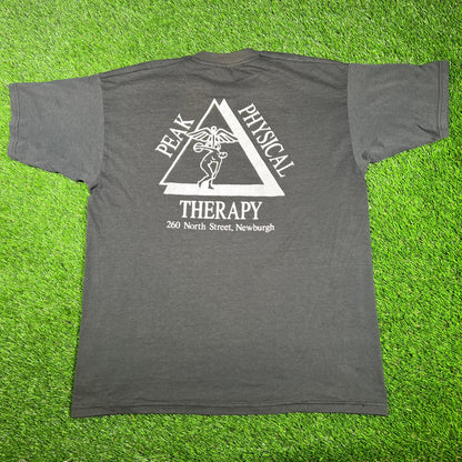 Y2K Peak Physical Therapy Black Tee Size XL USED v17437