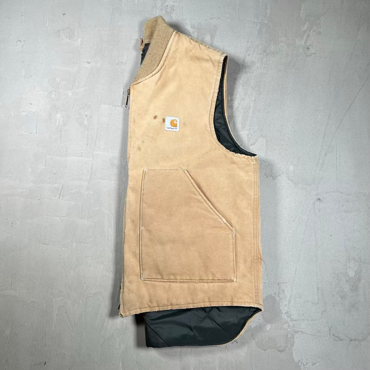 Y2K Carhartt Brown Canvas Workwear Zip Up Vest Size XXL USED v20147