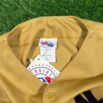 1990s Yankees Gold Button Up Light Jersey Size XXL NEW v18748