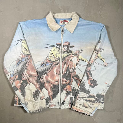 Vale Forever Stampede Blue Work Jacket Size XXL USED x18452
