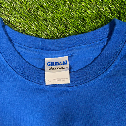 2012 New York Giants Blue Super Bowl Champions Tee Size XL USED v17495