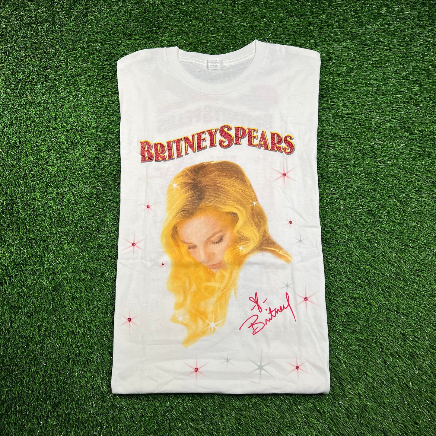 2009 Britney Spears "Circus" Tour White Tee Size XL USED v18432