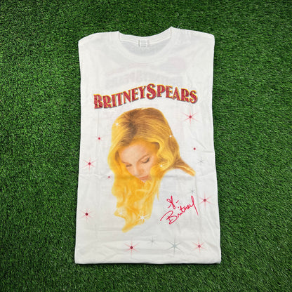2009 Britney Spears "Circus" Tour White Tee Size XL USED v18432