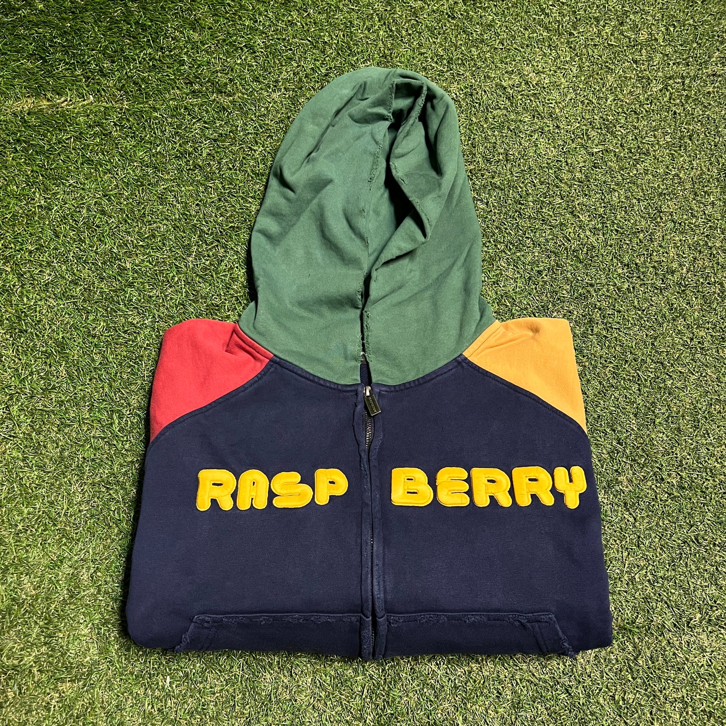 GV Gallery Raspberry Color Block Zip Up Navy Hoodie Size Medium NEW x13960