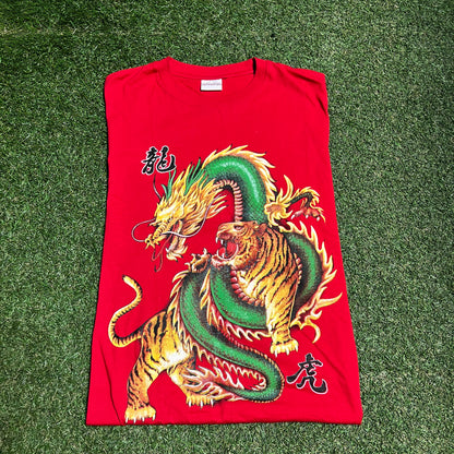 Zensation Red Dragon Art Tee Size XL USED v15976