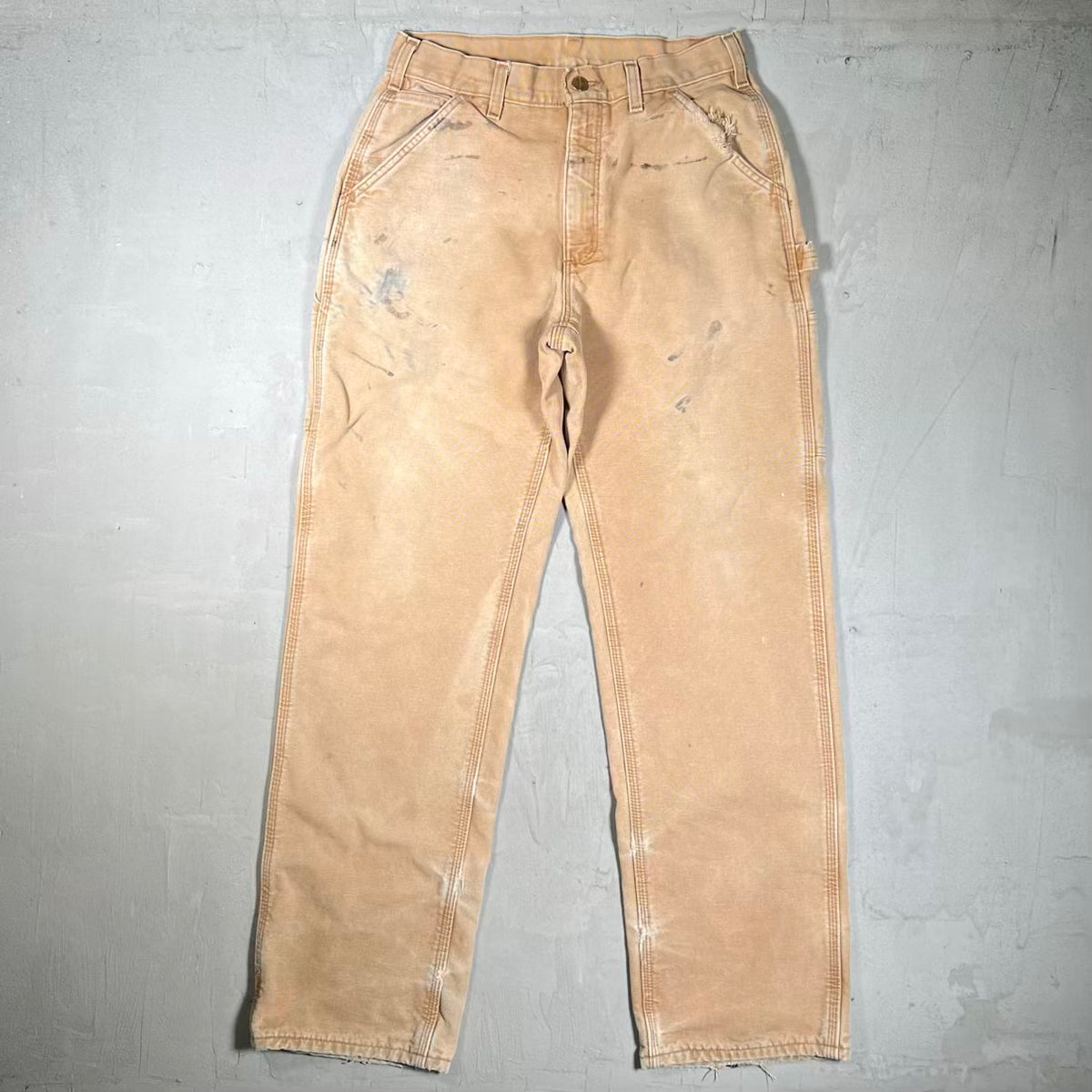 Y2K Carhartt Flannel Lined Khaki Painter Pants Size 31 USED v20239