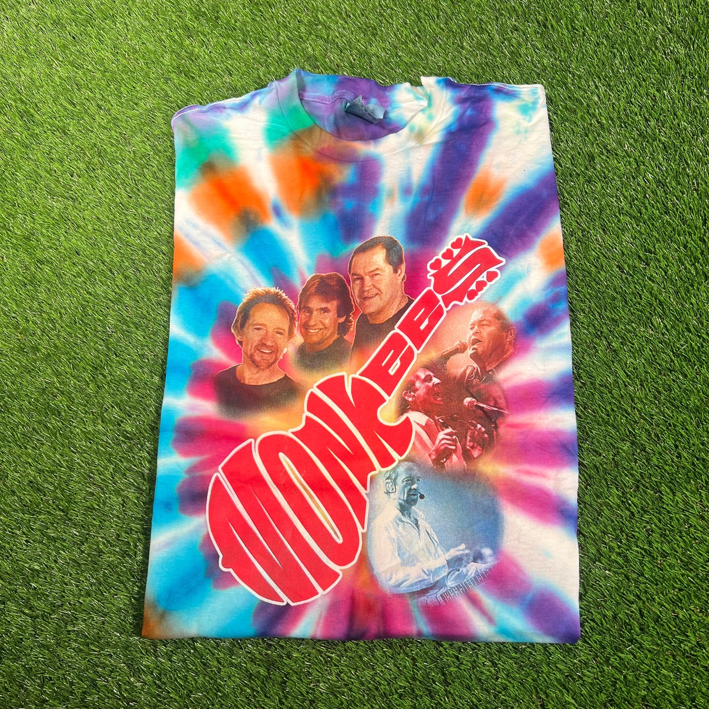 2002 The Monkees Monkeemania Tie Dye World Tour Tee Size XL USED v18204