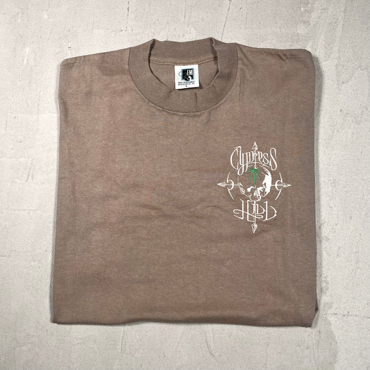 1990s Cypress Hill Embroidered Brown Tee Size Large USED x18111