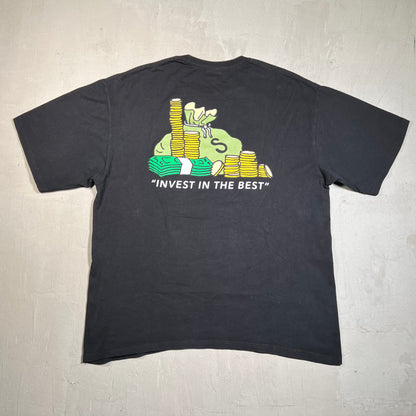 Stussy "Invest in the Best" Black Tee Size XL USED x17652